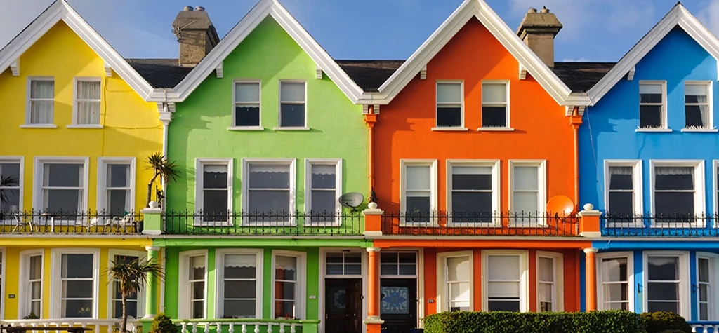 Row of colorful houses