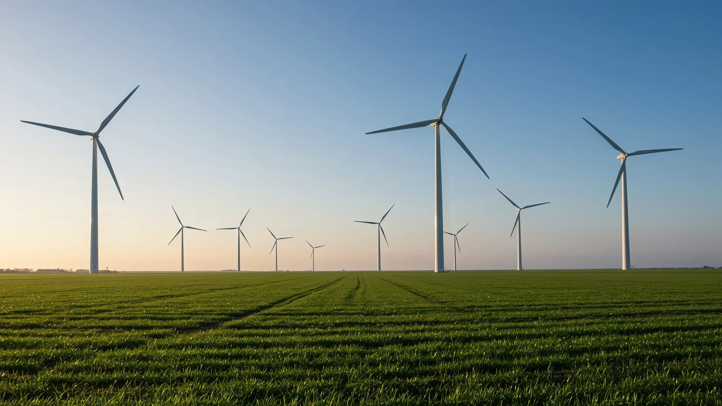 Wind turbines in a field