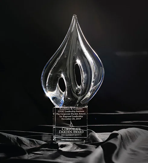 Darden Award on a black background