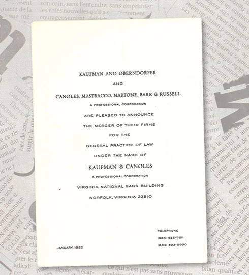 Press release from 1982