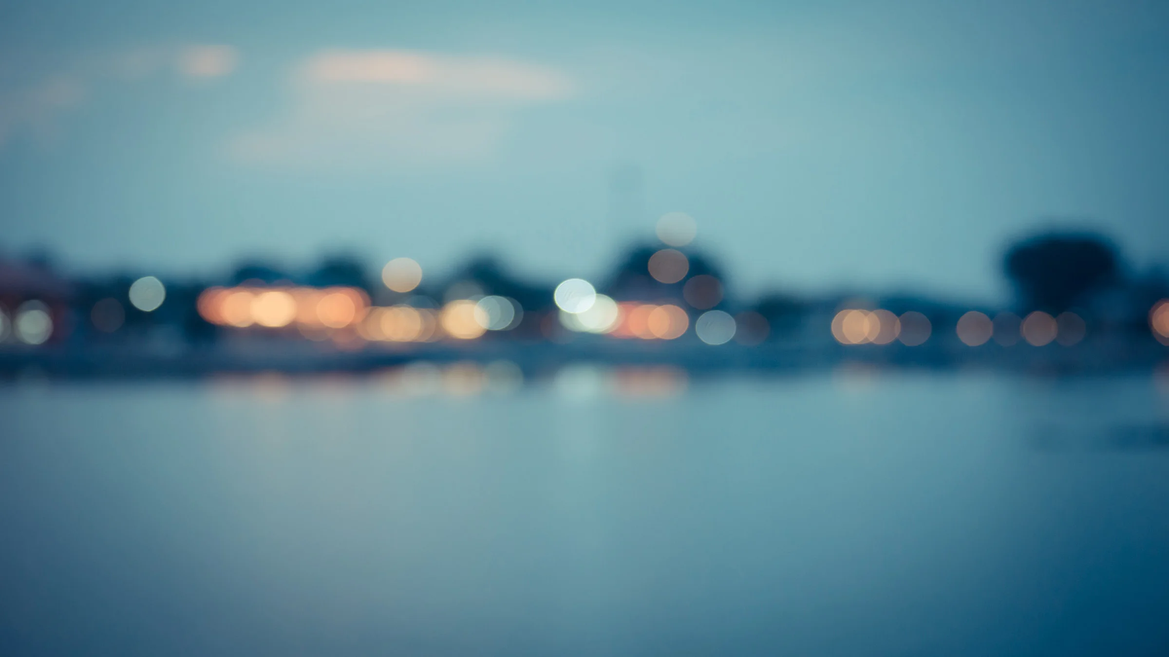 Blurred lights on a skyline