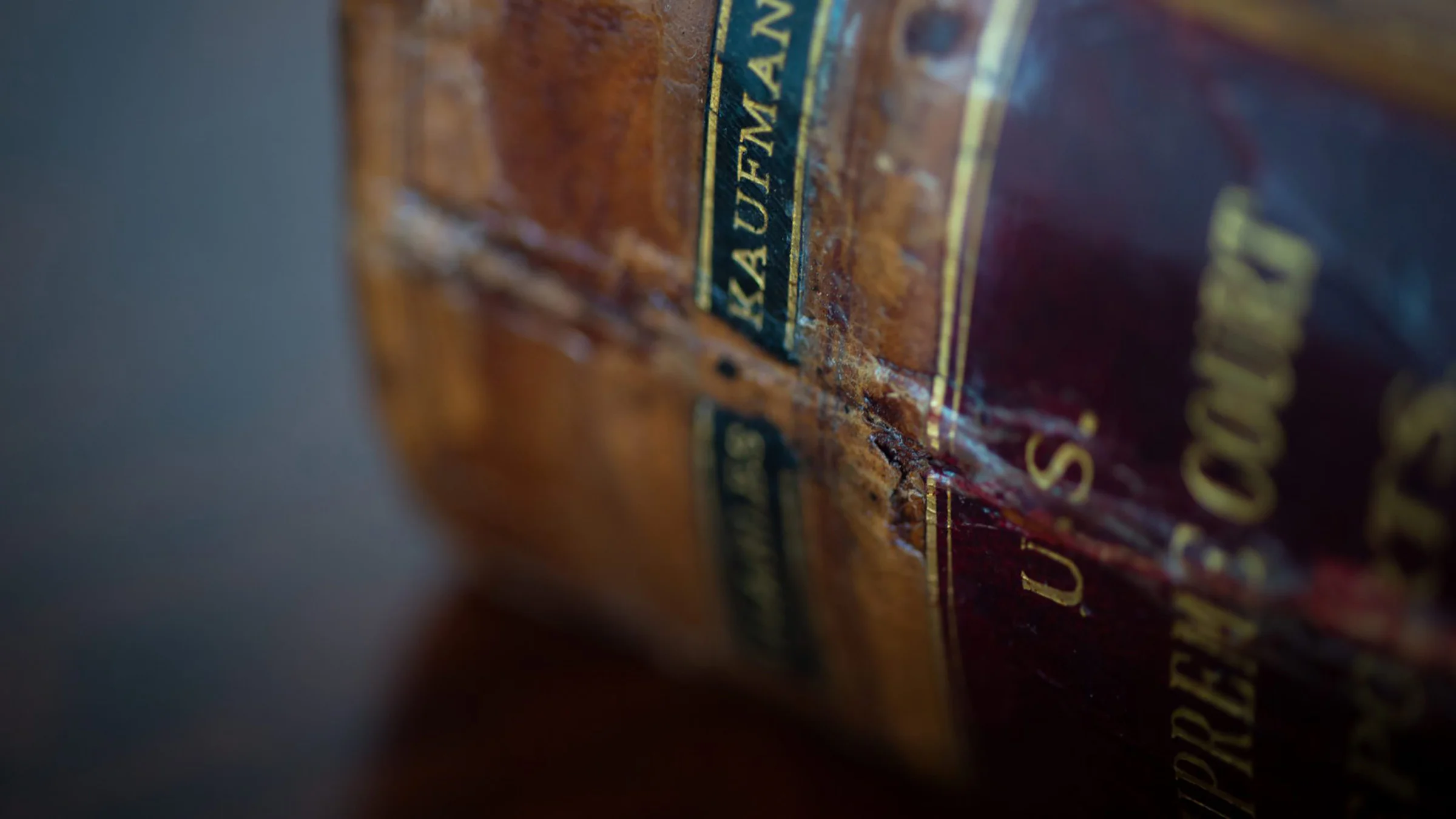Very old law book with Kaufman written on the spine