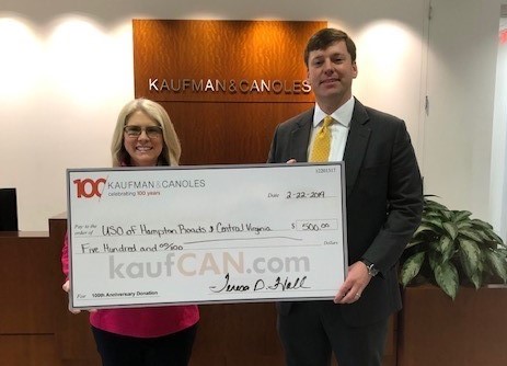 Kaufman & Canoles donates to USO of Hampton Roads & Central Virginia