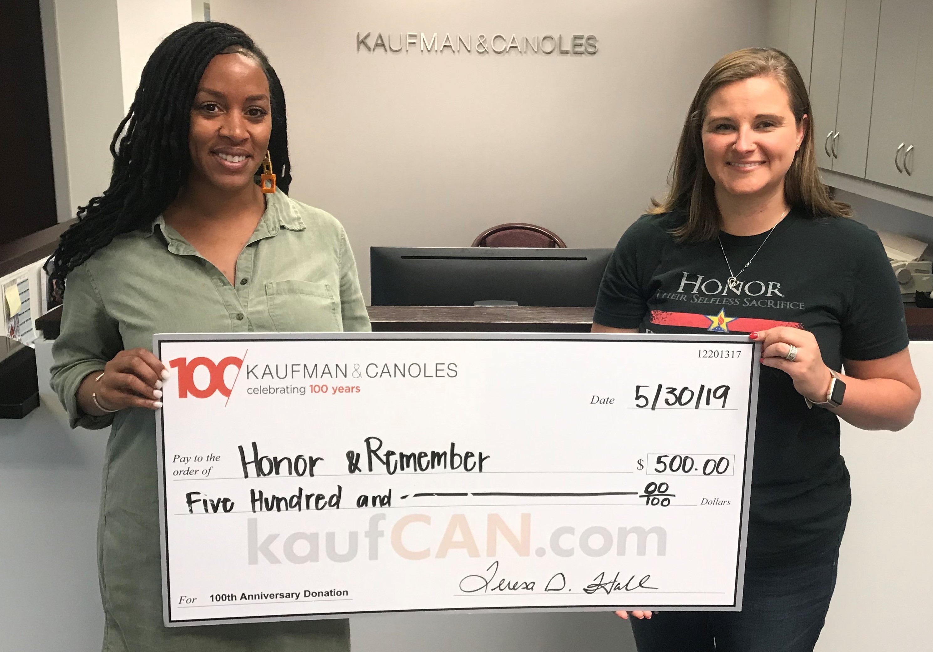 Kaufman & Canoles donates to Honor and Remember