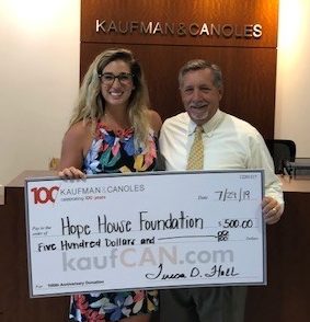 Kaufman & Canoles donates to the Hope House Foundation