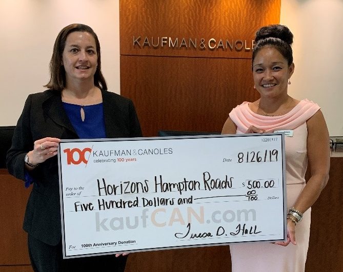 Kaufman & Canoles donates to Horizons Hampton Roads