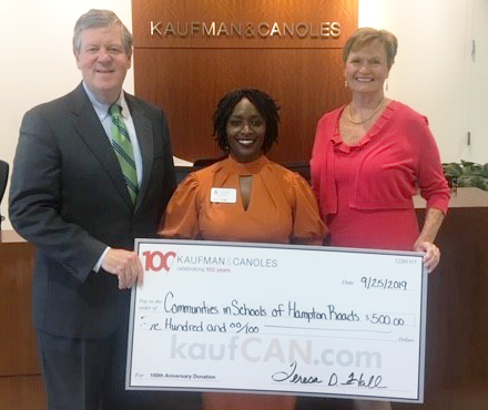 Kaufman & Canoles donates to Communities in Schools of Hampton Roads