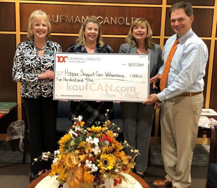 Kaufman & Canoles donates to Hospice House & Support Care of Williamsburg, VA