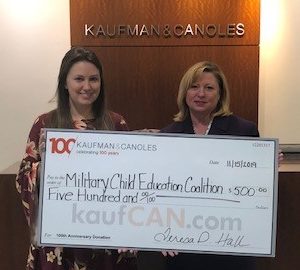Kaufman & Canles donates to the Military Child Education Coalition