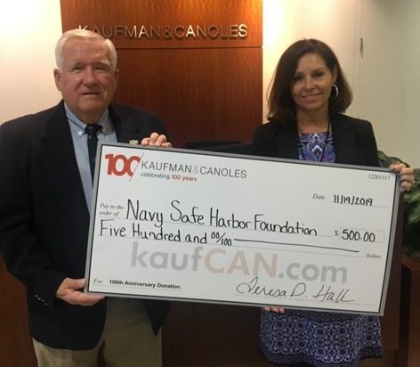 Kaufman & Canoles donates to Navy Safe Harbor Foundation