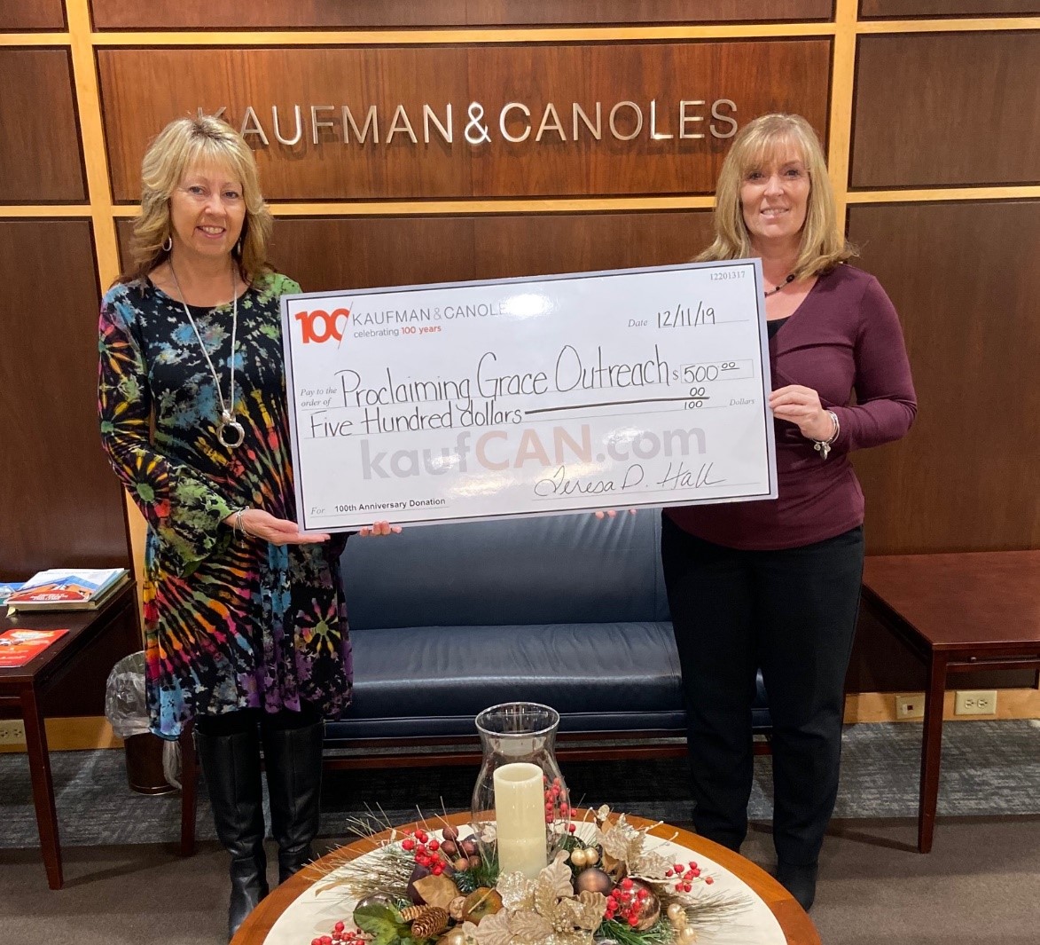 Kaufman & Canoles donates to Proclaiming Grace Outreach